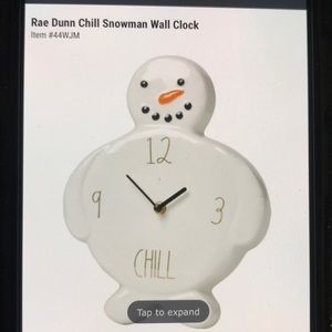 NEW Rae Dunn CHILL Snowman clock NEW BNIB